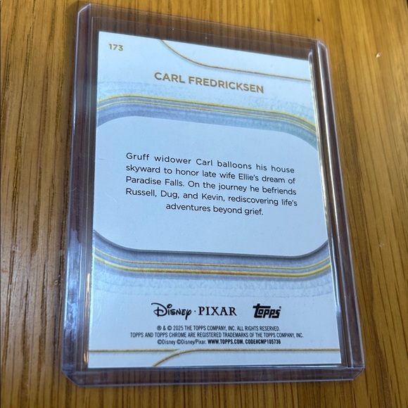 Pixar Disney Topps Chrome Carl Fredricksen Trading Card gold 173 - Picture 3 of 4
